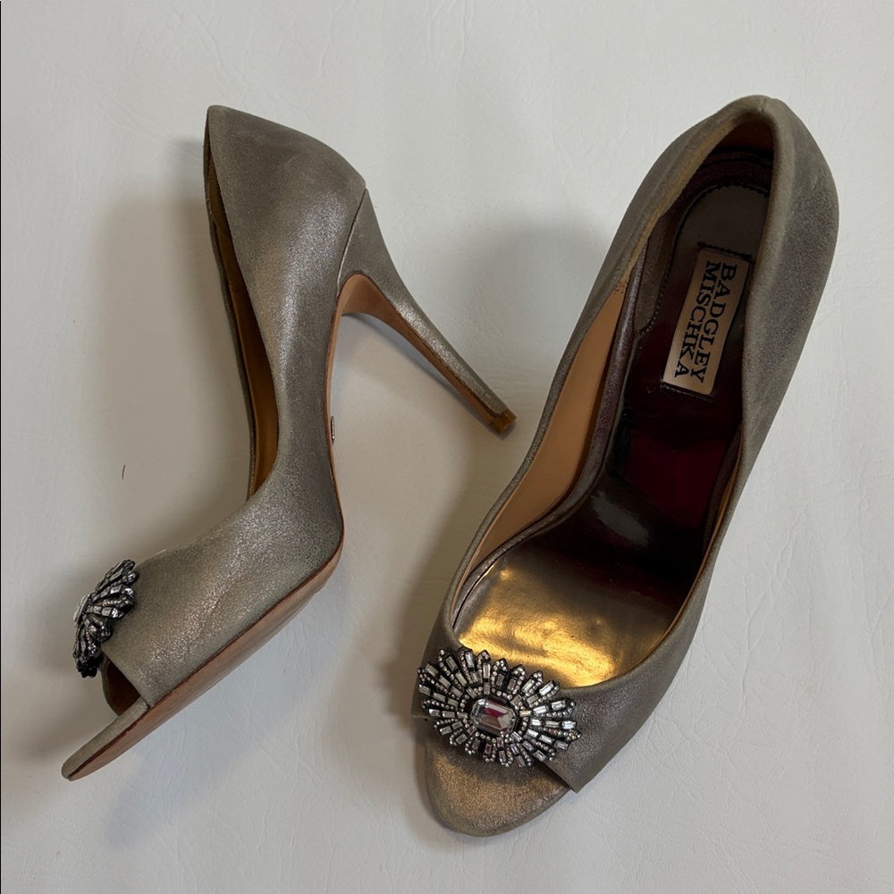 Badgley Mischka Women's Roanna II Dress Pump Wedding Shoes Heels Silver size 10 - Picture 4 of 16